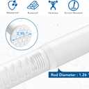Umimile Tension Curtain Rod, 51-126 inches Adjustable Spring Shower Tension Curtain Rod, Stainless Steel Closet Rod for Windows or Shower, No Drilling, No Rust, Easy to Install, White