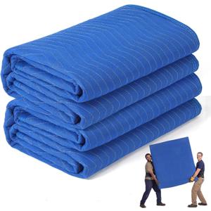 Peryiter 2 Pack Extra Large Moving Blankets, 96'' X 80'', Royal Blue