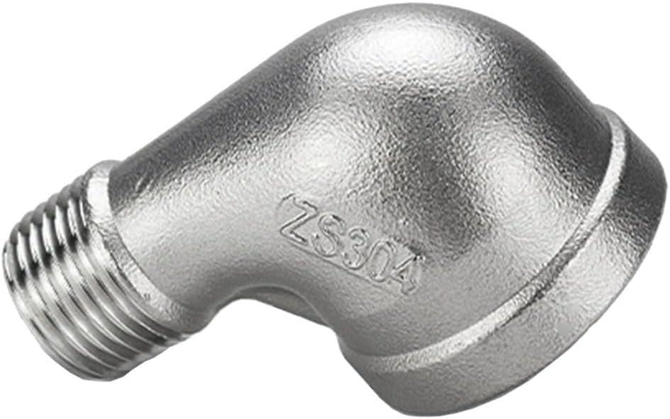 Stainless Steel Reducer Elbow, 1/4" 3/8" 1/2" 3/4" 1" 1-1/4" Female to Male 90 Degree SS304 Elbow Connector Pipe Fittings, 1pcs(1/2" to 3/8")