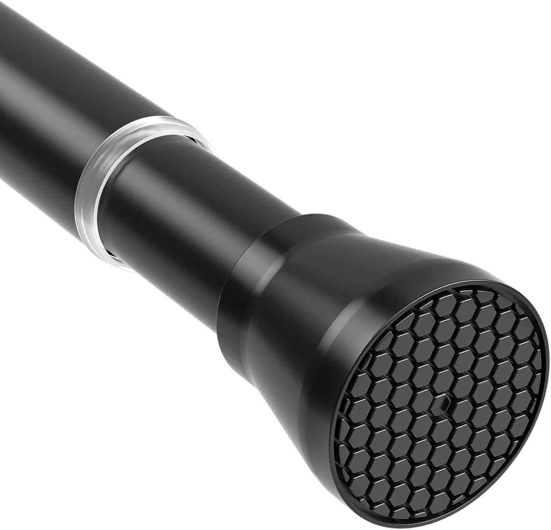Tension Rods for Windows 28 to 48 Inch Black Curtain Rods no Drilling Tension Curtain Rod Adjustable Curtain Rods Expandable Pressure Spring Tension rod for Closet, Doorway