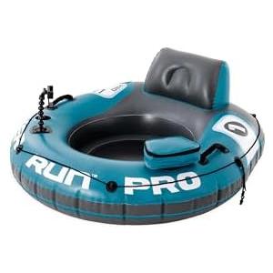 INTEX 56843EP River Run 1 Pro Inflatable Floating Lounge: GoPro/Phone Mount – Built-in Cup Holder and Storage Compartment – Durable Grab Handles – Easy-to-Use Connectors – 220lb Weight Capacity