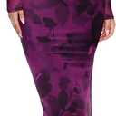 REORIA Women's Spring Mesh Sheer Long Sleeve Wedding Guest Dress Sexy Floral Bodycon Maxi Long Dresses (M)