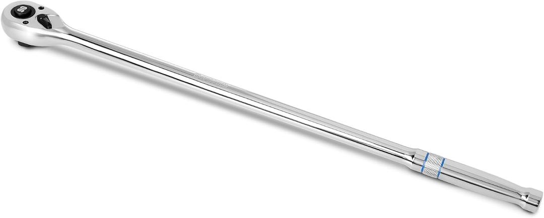 DURATECH Extra Long Handle 1/2-Inch Drive Ratchet, 90-Tooth Quick-release Ratchet Wrench with 20" Extra Long Handle, Teardrop Ratcheting, Reversible, Chrome Alloy Made, CR-MO Head,Full Polished