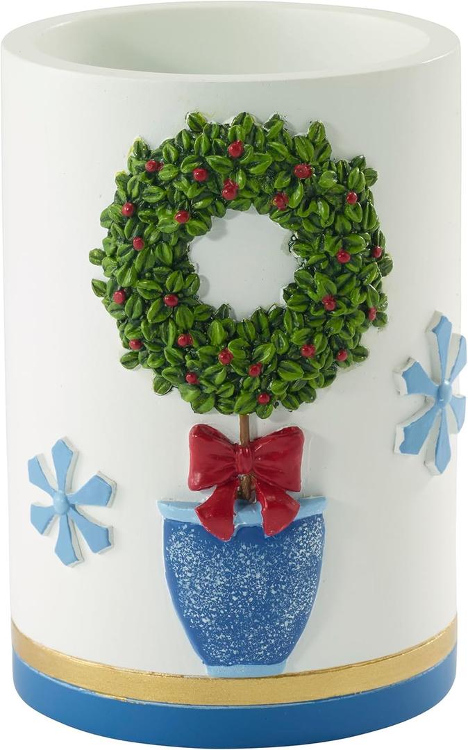 Avanti Linens - Tumbler, Resin Countertop Accessories, Christmas Decorations (Nutcracker Trellis Collection)