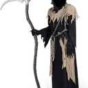 Spooktacular Creations Glowing Eyes Kids Grim Reaper Costume, Halloween Costume for Boys, Grim Reaper Outfit, XL
