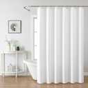 meioro White Shower Curtain, Waffle Weave 256GSM Heavy Duty Textured Fabric Shower Curtains for Bathroom Hotel Spa, Luxury Weighted Polyester Cloth Bath Curtain Set with 12 Hooks, 72Wx84H