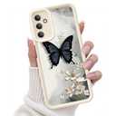 FUXICASE for Samsung Galaxy A14 5G Case, Creative Butterfly Pattern Design for Girl Women, Soft Silicone Shockproof Anti-Scratch Protection Phone Cover for Galaxy A14 (Spring Butterfly)