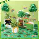 Hollowfly 12 Pack St. Patrick's Day Treat Boxes Irish Shamrock Leprechaun Table Decorations Clover Paper Candy Cookie Gift Box Bags Flower Vase for St. Patrick's Spring Activity Home Tabletop Decor