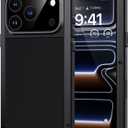Lanhiem for iPhone 17 Pro Metal Case, Built-in Glass Screen Protector, Heavy Duty Shockproof Case [Military-Grade Full Protective] Tough Rugged Phone Cover for iPhone 17 Pro 6.3", Black