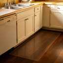 【16 Anti-Slip Stickers Included】 2'×4' Clear Plastic Floor Runner, Waterproof Clear Carpet Runner, Wipeable Vinyl Runners, Non Slip Floor Runners for Kitchen, Outdoor, Easy Clean Rug Protector Mat