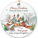 Neighbor Christmas Ornament 2025 - Grateful Neighbor Gifts for Neighbors, Friends, Women, Men, Holiday Thank You Gifts for Neighbors, Ceramic Ornament for Christmas Tree Decorations