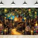 Riyidecor Fantasy Library Backdrop Polyester Fabric Magic Bookshelf Mysterious Tree 7Wx5H Feet Aesthetic Vintage Witchy Fairytale Book for Men Women Photography Background Birthday Photo Studio Shoot
