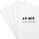 Elcoho 4 Pack White Foam Board, 20 x 30 Inch Acid-Free Foam Core Board, 5mm Thick Double Sided White Poster Boards for Presentation Art Display Office School Projects Crafting Sign Making