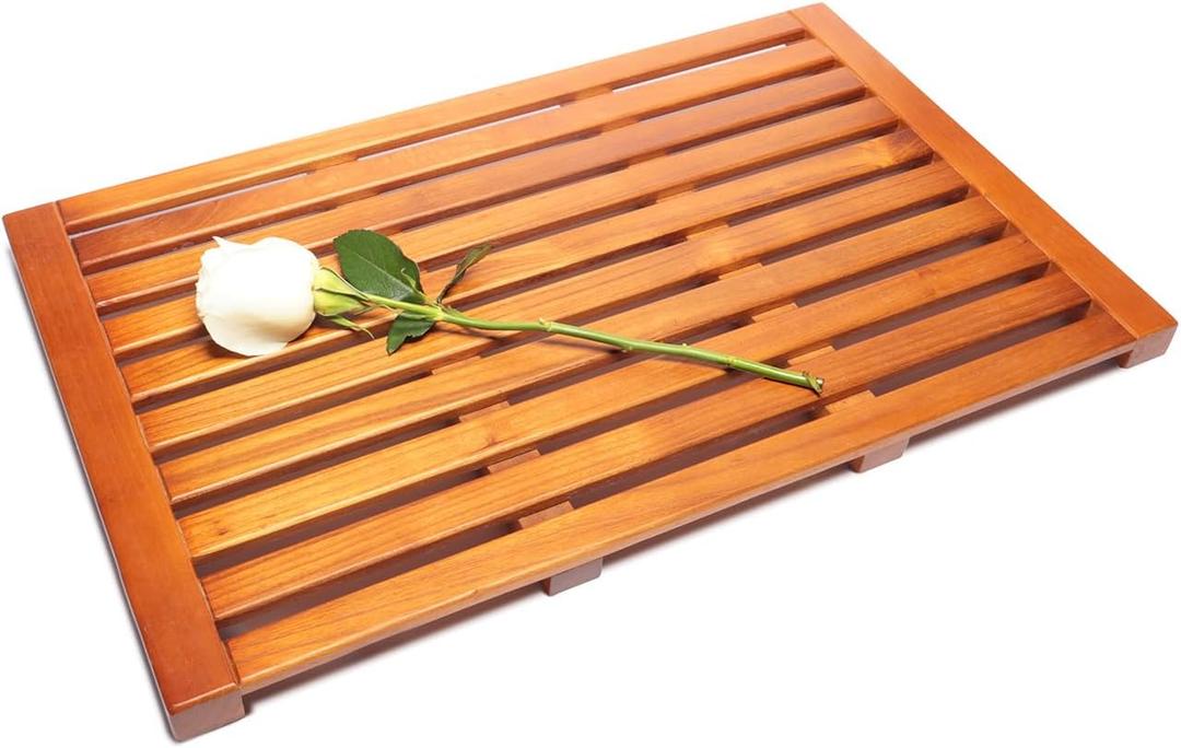 Teak Bath Mat, Teak Shower Mat, Non Slip Solid Wood Spa Mat