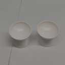Ceramic Raised Cat Bowls, Elevated Tilted Cat Food and Water Bowls Set, Porcelain Stress Free Pet Feeder Dish for Cats and Small Dogs, Dishwasher and Microwave Safe, Set of 2(White)
