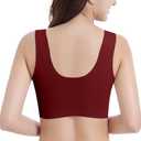 WOWENY Seamless Lace Mesh Bralettes Back Smoothing Bra Comfortable Wirefree Plus Size Everyday Bras for Women (Red, S)