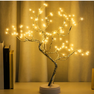 Room Decor, 20" 108 LED Tabletop Bonsai Tree Light, DIY Artificial Tree Lamp, Battery/USB Operated, Aesthetic Lamps for Living Room Bedroom Christmas Home Gifts House Decor (Warm White)