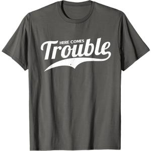 Men T-Shirt Gray 2 XL Here Comes Trouble
