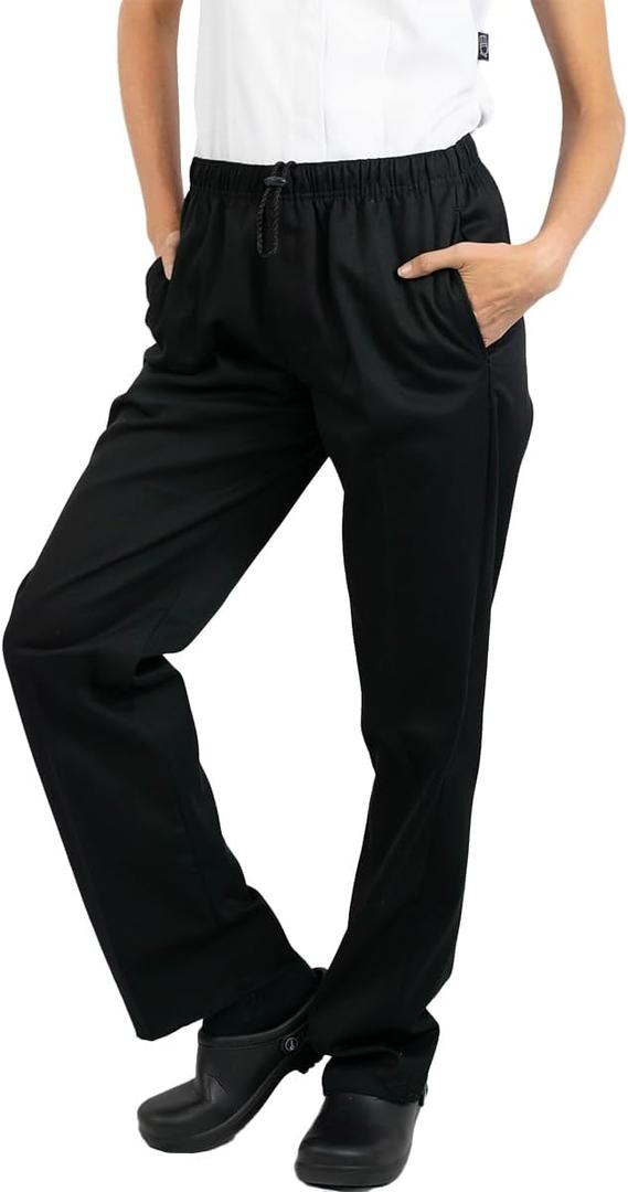 Black Classic Chef Trousers by PermaChef USA (Medium)