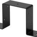 8 Pcs 4" x 4" Strap Post Ties,14 Gauge(Thick 2 mm) Black Deck Fence Pole Tie Bracket for 4x4 Post