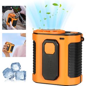 2026 AI Portable Fan Rechargeable, 10 Speeds 6600RPM Strong Airflow, Hands-Free Hanging Neck Fan, Strong lighting, temporary power bank, Wearable Belt Fan for Camping, Outdoor, Jobsite
