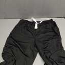 Women's 2 Piece Pajama Set Fall Bow Square Neck Crop T Shirt and Tie Front Ruffle Pants Loungewear M