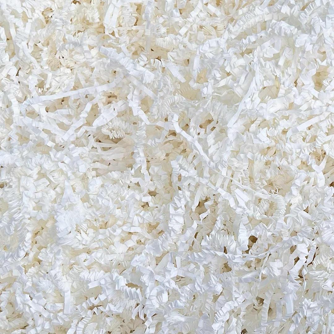 2.2 lb White Crinkle Cut Shredded Paper | Crinkle Paper Filler & Gift Basket Filler for Holiday Boxes, Bridesmaid Gifts, Halloween Stuffers & More (withe)