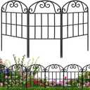 24.5in(H) x 20.58ft(L) Garden Fence Animal Barrier, 19 Pack Tall Decorative Fencing Panel, Arched Metal Fence Border, No Dig Fence, Fencing Border, Black Fence Panel for Dog, Yard, Patio Outdoor Decor