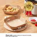 10 Inch Air Fryer Liners Disposable, 100PCS Air Fryer Paper Liners, Oil-Proof & High-Temperature Resistant Parchment Baking Paper for Air Fryer, Microwave and OvenBottom Is 9 Inch