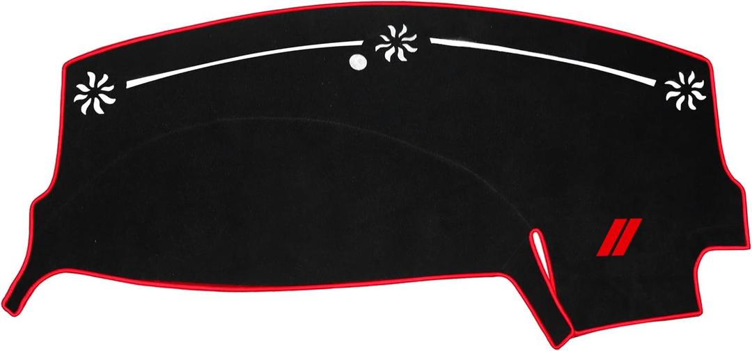 YOSRTER Dashboard Cover for Dodge Charger Accessories 2011-2021 2022 2023 Non-Slip Carpet Pad Dash Cover Mat No Glare UV Rays Blocker Sunshade Protector (Red Edge Red Trim)