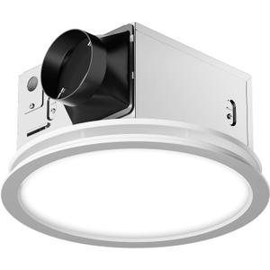 Fitop Bathroom Exhaust Fan with Light,130 CFM 47W 1100LM Ceiling Mount Shower Ventilation Exhaust Fan, 1.5Sones Bathroom Vent Fan with Light, Fan LED Light 3000K/4000K/5000K