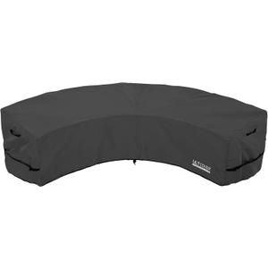 ULTCOVER Patio Curved Sofa Cover Waterproof for 4-6 Seater Outdoor Sectional Furniture Couch 158"(Back Arc Length) / 104"(Front Arc Length) x 32"(Deep), Black