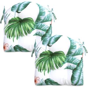 Indoor/Outdoor Chairpad With Ties, Patio Furniture Chair Cushions, Rocking Chair Cushions, Seat Cushions (Hawaiian, 19 * 19)