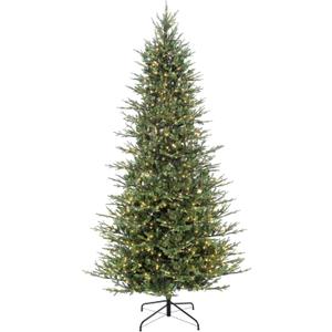 Puleo International 9 Foot Pre-Lit Slim Balsam Fir Artificial Christmas Tree with 800 Clear Lights