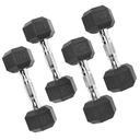 CAP Rubber Coated Dumbbell Weight Set of 2 Pairs. 10 Lbs and 15 LBs