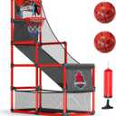 BESTKID BALL Kids Basketball Hoop Single Shot System Arcade Game Set: Indoor & Outdoor Sports Toys for Boys & Girls, Includes Ball, Ideal Party Gifts for Little Athletes Ages 3-9