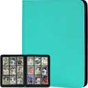 Trading Card Binder 9 Pocket, GERMUN PU Cover Card Binder for 360 Cards, Premium Trading Card Holder Folders, Double Sided Pocket Card Album for MTG, TCG (LAKEBLUE)