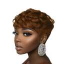 Brown Short Wigs for Black Women Short Pixie cut Wigs for Black Women Pixie Wig with Bangs(Brown)