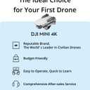 DJI Mini 4K, Drone with 4K UHD Camera for Adults, Under 249 g, 3-Axis Gimbal Stabilization, 10km Video Transmission, Auto Return, Wind Resistance, 1 Battery for 31-Min Max Flight Time, Intelligent