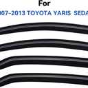 Window Visors Rain Guards for 2007-2013 Toyota Yaris Sedan, Out-Channel Window Vent Wind Deflectors Visors Shades for 07-13 Toyota Yaris