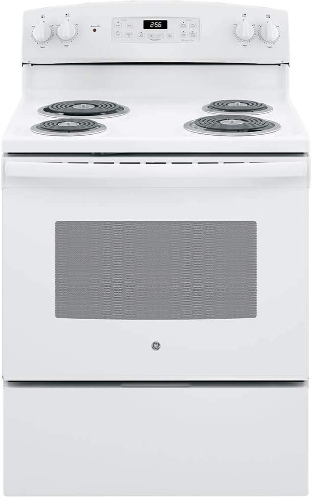 GE 30 in. 4 Burner Element Free-Standing Electric Range in White