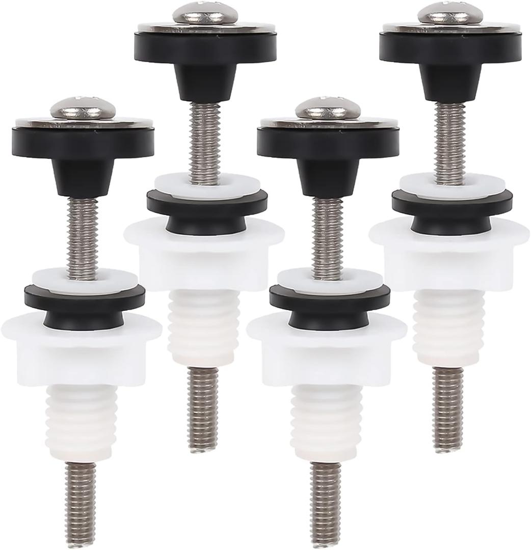 Toilet Tank Bolts Locknuts & Waterproof Rubber Washers Toilet Tank Replacement Kit, 4 Pack