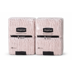 Brand Depend , Size M , Underwear 4 Pack