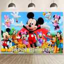 Wall Decor Backdrop for Mickey Clubhouse Birthday Decorations, Mickey Clubhouse Birthday Banner for Kids Party Supplies (5x3ft)