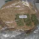 Hardcometrue Boho Woven Placemats Set of 10 with Wooden Napkin Rings, Round Charger Plates, Natural Ranttan Dinner Place Mats for Dining Table Decor - 13.8 inch