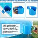8 Pack Pool Cup Holders Poolside Cup Holder for Above Ground Pools Only Fits 2 Inch Or Less Round Top Bar Strong and Durable Easy to Clip on Pool