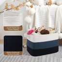 OIASKET Storage Basket for Organizing, Woven Baskets for Storage, Rectangle Decorative Baskets for Shleves, Closet, Toys, Books, Nursery Organizer Bins - Pack of 3 (Gradient Blue, 13"x9.85"x8.7")