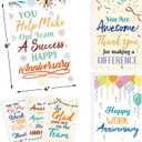 Fancy Land Work Anniversary Card Employee Appreciation Greeting Cards Congrats Business Cards for Office Coworker Supplies Colorful Style 30Pcs