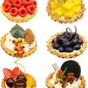 6Pcs Artificial Simulation Fake Cake Cupcakes Model, 3 inch Fake Pie Pastries Muffins Desserts, Realistic Faux Cake Food Props Fits for Photography Kitchen Home Wedding Display Bakery Party Decoration