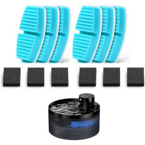 GIOTOHUN 12 Cat Water Fountain Filters: Cat Fountain Filter - 6 Carbons + 6 Foams - Suitable for Pet Dispenser Wireless (B0CPHQ12FV)